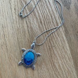 Hand painted turtle necklace